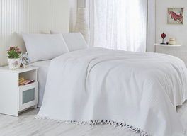 L'essentiel linge de maison Sábana doble de piqué blanca